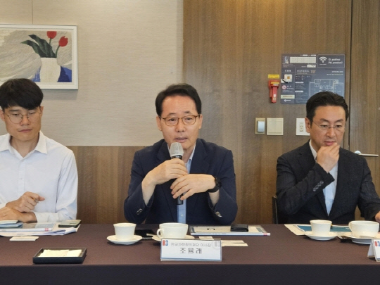 조율래 한국과학창의재단 이사장이 9일 서울 중구 프레스센터에서 발언하고 있다. 사진 연합뉴스.